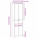vidaXL Ruhásszekrény polcokkal Szürke sonoma 55 x 25 x 189 cm Faanyag