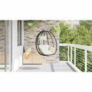 vidaXL Függő tojás szék Krémfehér 91.5 x 60 x 110 cm polirattan