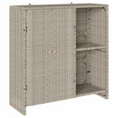 vidaXL Tárolószekrény tárolóval Világosszürke 100 x 36 x 102 cm Rattan