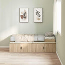 vidaXL Ágykeret tárolóval tárolóval sonoma tölgy 100 x 200 cm Faanyag