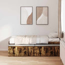 vidaXL Ágykeret tárolóval tárolóval Füstölt tölgy 100 x 200 cm Faanyag
