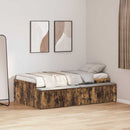 vidaXL Ágykeret tárolóval tárolóval Füstölt tölgy 90 x 200 cm Faanyag
