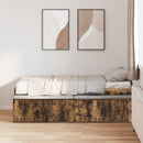 vidaXL Ágykeret tárolóval tárolóval Füstölt tölgy 90 x 200 cm Faanyag