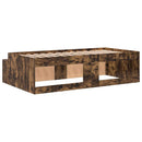 vidaXL Ágykeret tárolóval tárolóval Füstölt tölgy 90 x 200 cm Faanyag