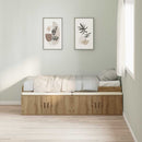 vidaXL Ágykeret tárolóval tárolóval kézműves tölgy 80 x 200 cm Faanyag