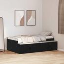 vidaXL Ágykeret tárolóval tárolóval Musta tammi 75 x 190 cm Faanyag