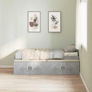 vidaXL Ágykeret tárolóval tárolóval Beton szürke 75 x 190 cm Faanyag