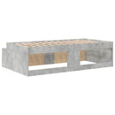 vidaXL Ágykeret tárolóval tárolóval Beton szürke 75 x 190 cm Faanyag