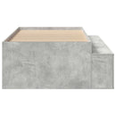 vidaXL Ágykeret tárolóval tárolóval Beton szürke 75 x 190 cm Faanyag
