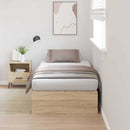 vidaXL Ágykeret tárolóval sonoma tölgy 90 x 200 cm Faanyag