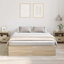 vidaXL Ágykeret tárolóval sonoma tölgy 140 x 190 cm Faanyag