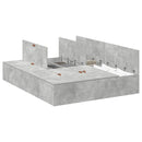 vidaXL Ágykeret tárolóval Beton szürke 135 x 190 cm Faanyag