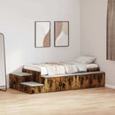 vidaXL Ágykeret tárolóval Füstölt tölgy 244 x 118 x 53.5 cm Faanyag