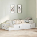 vidaXL Ágykeret tárolóval fiókkal Fehér 244 x 127 x 53.5 cm Faanyag