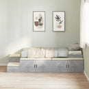 vidaXL Ágykeret tárolóval Beton Szürke 244 x 127 x 53.5 cm Faanyag
