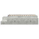 vidaXL Ágykeret tárolóval Beton Szürke 244 x 127 x 53.5 cm Faanyag