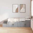 vidaXL Ágykeret tárolóval Szürke sonoma 234 x 118 x 53.5 cm Faanyag