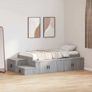 vidaXL Ágykeret tárolóval Szürke sonoma 234 x 118 x 53.5 cm Faanyag