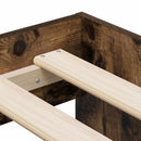 vidaXL Ágykeret tárolóval Füstölt tölgy 234 x 103 x 53.5 cm Faanyag