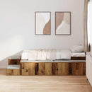 vidaXL Ágykeret tárolóval fiókkal Régi fa 234 x 103 x 53.5 cm Faanyag