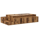 vidaXL Ágykeret tárolóval fiókkal Régi fa 234 x 103 x 53.5 cm Faanyag