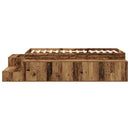vidaXL Ágykeret tárolóval fiókkal Régi fa 234 x 103 x 53.5 cm Faanyag