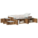 vidaXL Ágykeret tárolóval fiókkal Régi fa 234 x 103 x 53.5 cm Faanyag