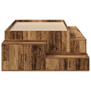 vidaXL Ágykeret tárolóval fiókkal Régi fa 234 x 103 x 53.5 cm Faanyag