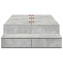 vidaXL Ágykeret tárolóval Beton Szürke 236.5 x 80 x 31.5 cm Faanyag