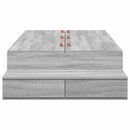 vidaXL Ágykeret tárolóval Szürke sonoma 236.5 x 80 x 31.5 cm Faanyag
