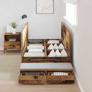 vidaXL Ágykeret tárolóval fiókkal Régi fa 236.5 x 80 x 31.5 cm Faanyag