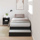 vidaXL Ágykeret tárolóval Musta tammi 236.5 x 90 x 31.5 cm Faanyag