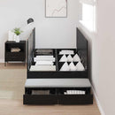 vidaXL Ágykeret tárolóval Musta tammi 236.5 x 90 x 31.5 cm Faanyag