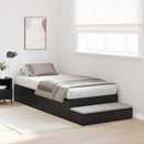 vidaXL Ágykeret tárolóval Musta tammi 236.5 x 90 x 31.5 cm Faanyag