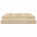 vidaXL Ágykeret tárolóval Sonoma tölgy 236.5 x 200 x 31.5 cm Faanyag