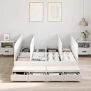 vidaXL Ágykeret tárolóval fiókkal Fehér 236.5 x 150 x 31.5 cm Faanyag