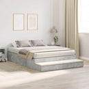 vidaXL Ágykeret tárolóval Beton Szürke 236.5 x 150 x 31.5 cm Faanyag