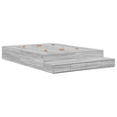 vidaXL Ágykeret tárolóval Szürke sonoma 236.5 x 150 x 31.5 cm Faanyag