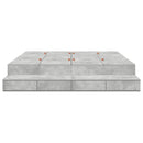 vidaXL Ágykeret tárolóval Beton Szürke 236.5 x 180 x 31.5 cm Faanyag