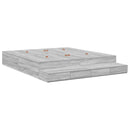 vidaXL Ágykeret tárolóval Szürke sonoma 236.5 x 180 x 31.5 cm Faanyag