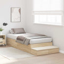 vidaXL Ágykeret tárolóval Sonoma tölgy 226.5 x 90 x 31.5 cm Faanyag