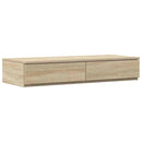vidaXL Ágykeret tárolóval Sonoma tölgy 226.5 x 90 x 31.5 cm Faanyag