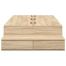 vidaXL Ágykeret tárolóval Sonoma tölgy 226.5 x 90 x 31.5 cm Faanyag