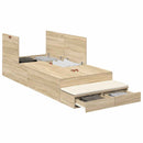 vidaXL Ágykeret tárolóval Sonoma tölgy 226.5 x 90 x 31.5 cm Faanyag
