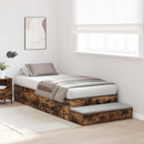 vidaXL Ágykeret tárolóval Füstölt tölgy 226.5 x 75 x 31.5 cm Faanyag