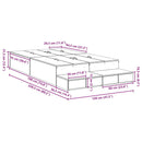 vidaXL Ágykeret tárolóval Beton Szürke 226.5 x 120 x 31.5 cm Faanyag
