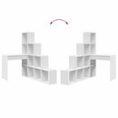 vidaXL Sarokíróasztal polcokkal Fehér 101,5 x 149,5 x 149,5 cm Faanyag