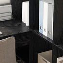 vidaXL Sarokíróasztal Musta tammi 101,5 x 149,5 x 149,5 cm Faanyag