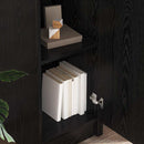 vidaXL Tárolóval rendelkező íróasztal polcokkal 2 pcs Musta tammi