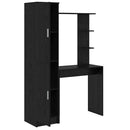 vidaXL Tárolóval rendelkező íróasztal polcokkal 2 pcs Musta tammi